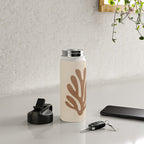 Coral Leaf: Matisse Taupe Brown Edition Water Bottle Gallery Image 4