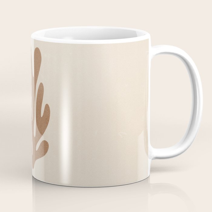Coral Leaf: Matisse Taupe Brown Edition Coffee Mug Gallery Image 1