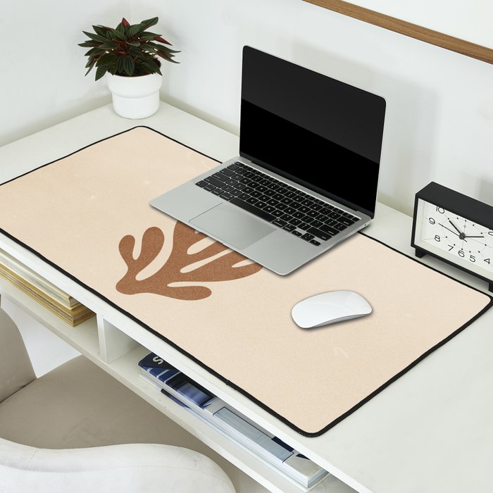 Coral Leaf: Matisse Taupe Brown Edition Desk Mat Gallery Image 2