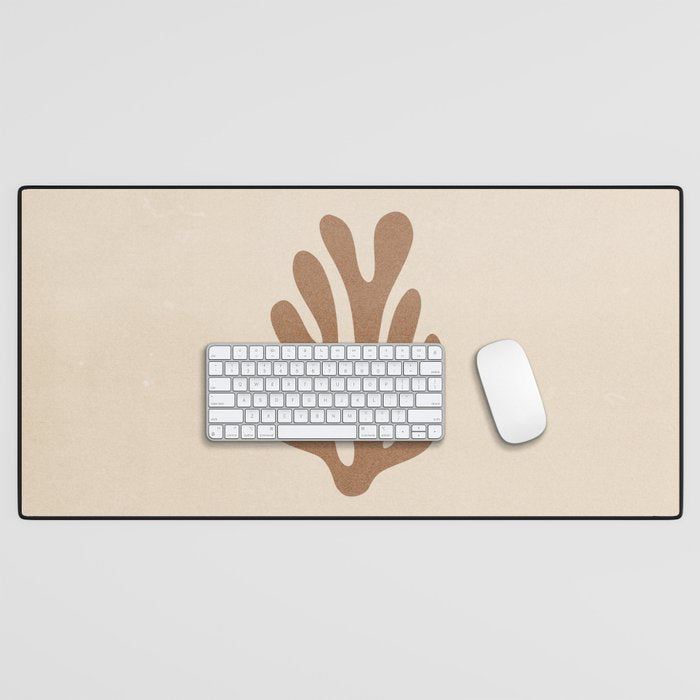 Coral Leaf: Matisse Taupe Brown Edition Desk Mat Gallery Image 1