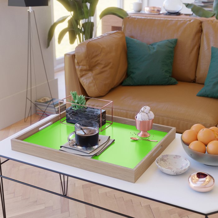 fluorescent neon green Serving Tray Gallery Image 2