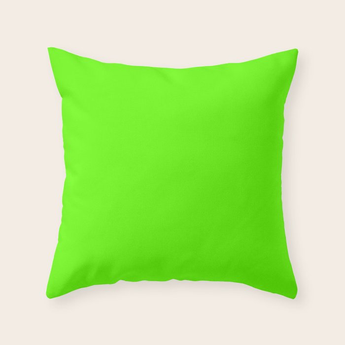 fluorescent neon green Throw Pillow Gallery Image 6