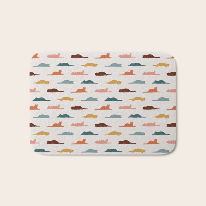 Lazy Cat Pattern Bath Mat Gallery Image 1