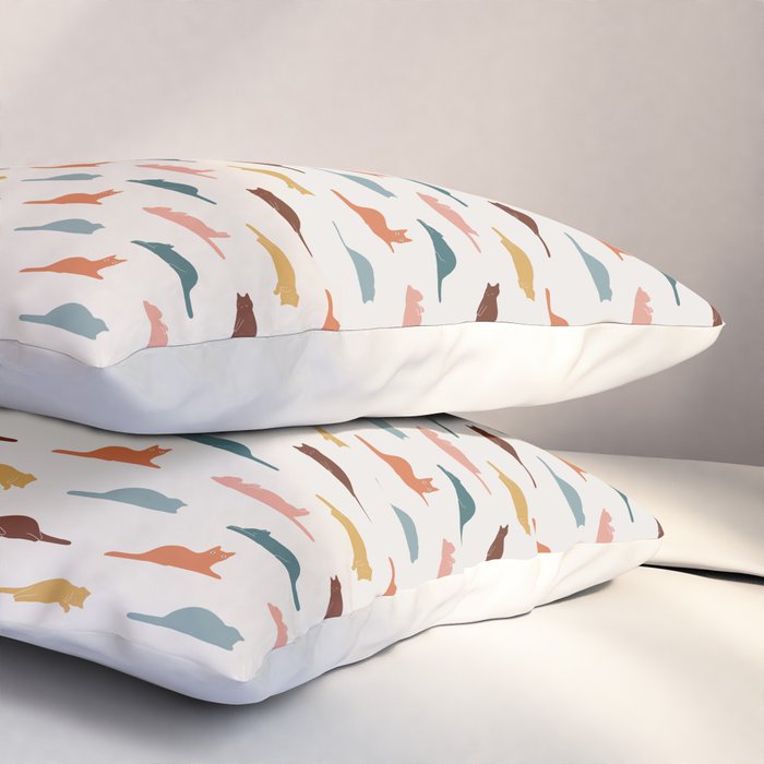Lazy Cat Pattern Pillow Sham Gallery Image 3