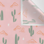 Retro hand drawn cactus plant pattern Wall Tapestry Gallery Image 3
