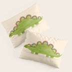 Rainbow colored dinosaur (stegosaurus) Pillow Sham Gallery Image 3