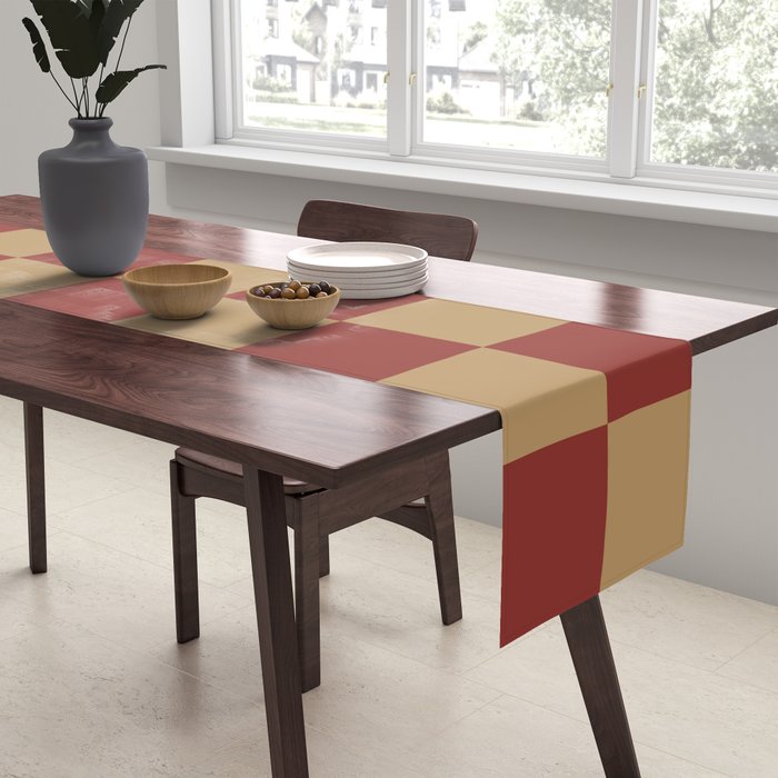 Wheatberry x Rust Mixed Checker Table Runner Gallery Image 2
