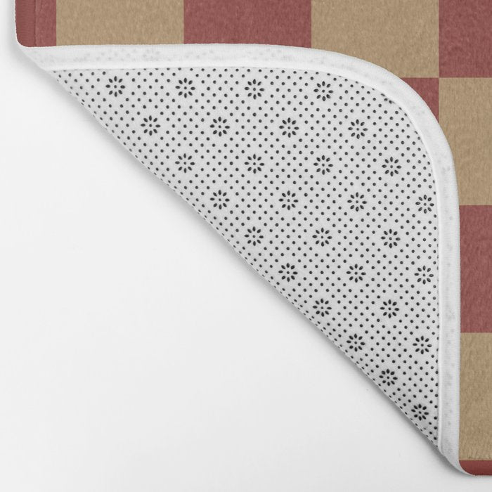 Wheatberry x Rust Mixed Checker Bath Mat Gallery Image 2