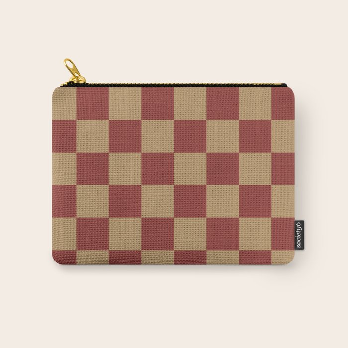 Wheatberry x Rust Mixed Checker Carry All Pouch Gallery Image 1