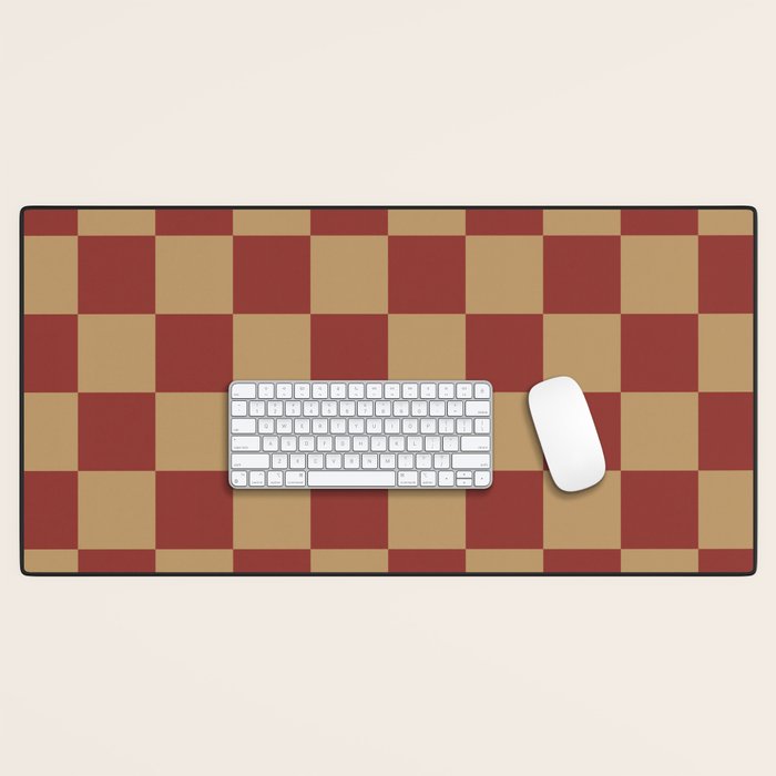 Wheatberry x Rust Mixed Checker Desk Mat Gallery Image 1