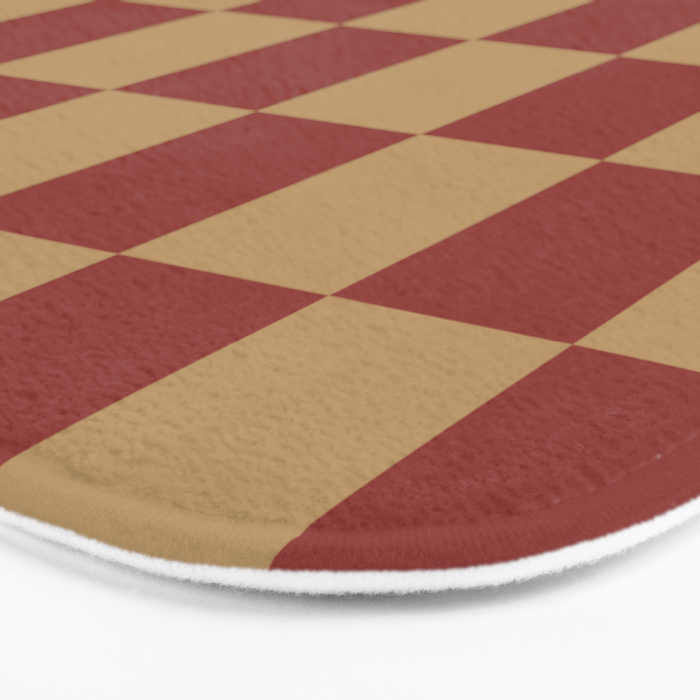 Wheatberry x Rust Mixed Checker Bath Mat Gallery Image 3
