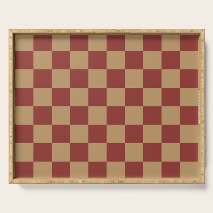 Wheatberry x Rust Mixed Checker Serving Tray Gallery Image 1