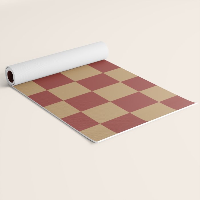 Wheatberry x Rust Mixed Checker Yoga Mat Gallery Image 2