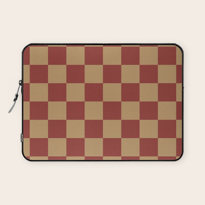 Wheatberry x Rust Mixed Checker Laptop Sleeve Gallery Image 1