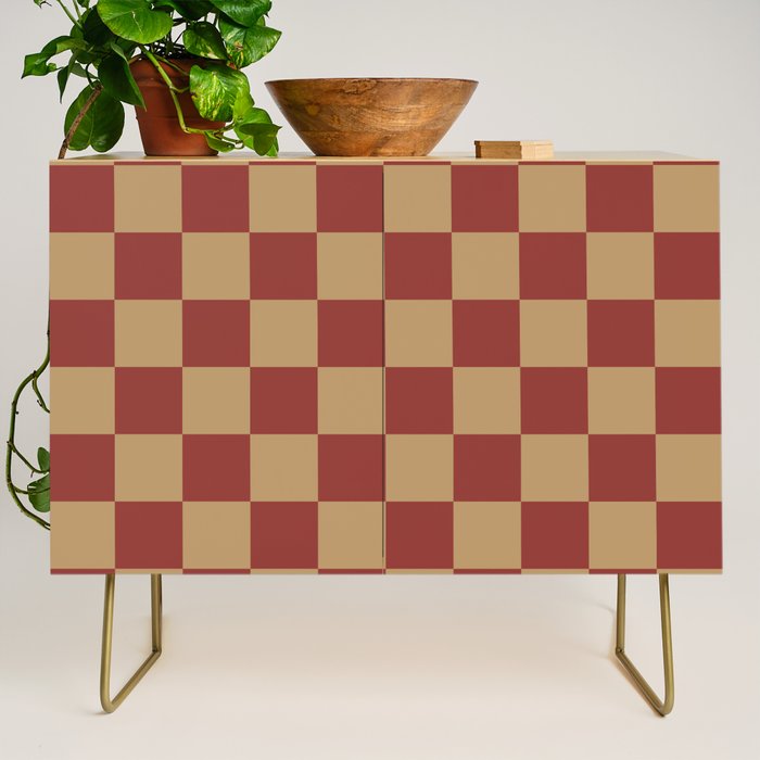 Wheatberry x Rust Mixed Checker Credenza Gallery Image 1