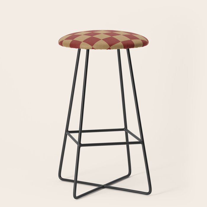 Wheatberry X Rust Mixed Checker Stool