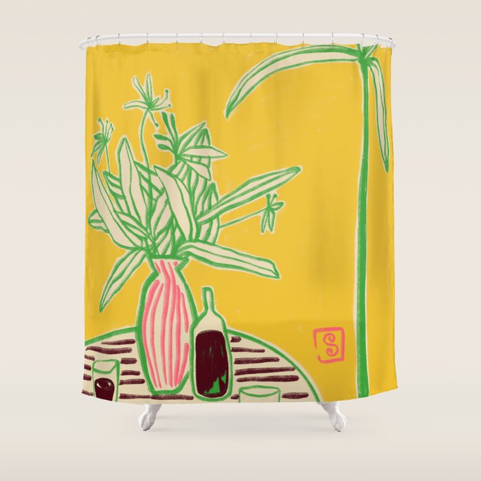 CONVERSATION BY THE SEA Shower Curtain Gallery Image 1
