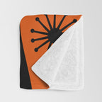 Mid Century Modern Atomic Groove Funky Retro 50s 60s Abstract Hot Pink Orange Black Throw Blanket Gallery Image 3