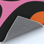 Mid Century Modern Atomic Groove Funky Retro 50s 60s Abstract Hot Pink Orange Black Rug Gallery Image 4