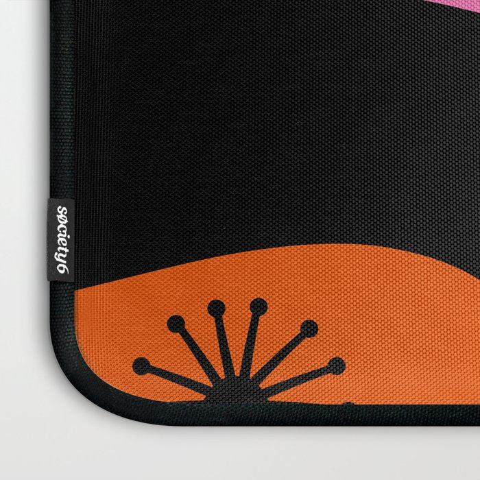 Mid Century Modern Atomic Groove Funky Retro 50s 60s Abstract Hot Pink Orange Black Laptop Sleeve Gallery Image 3