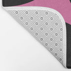 Mid Century Modern Atomic Groove Funky Retro 50s 60s Abstract Hot Pink Orange Black Bath Mat Gallery Image 2