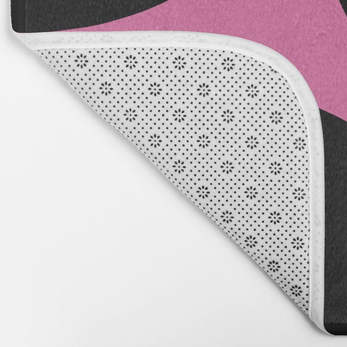 Mid Century Modern Atomic Groove Funky Retro 50s 60s Abstract Hot Pink Orange Black Bath Mat Gallery Image 2