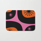 Mid Century Modern Atomic Groove Funky Retro 50s 60s Abstract Hot Pink Orange Black Bath Mat Gallery Image 1