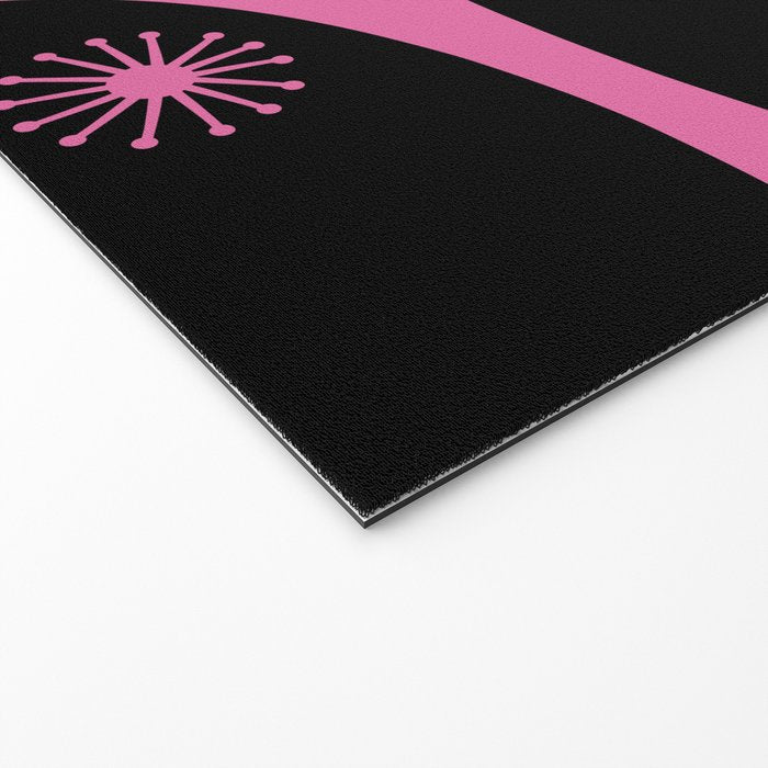 Mid Century Modern Atomic Groove Funky Retro 50s 60s Abstract Hot Pink Orange Black Welcome Mat Gallery Image 2