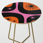 Mid Century Modern Atomic Groove Funky Retro 50s 60s Abstract Hot Pink Orange Black Side Table Gallery Image 2