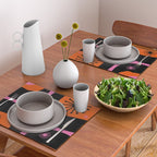 Mid Century Modern Atomic Groove Funky Retro 50s 60s Abstract Hot Pink Orange Black Placemat Gallery Image 2