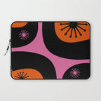 Mid Century Modern Atomic Groove Funky Retro 50s 60s Abstract Hot Pink Orange Black Laptop Sleeve Gallery Image 1