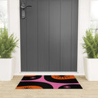 Mid Century Modern Atomic Groove Funky Retro 50s 60s Abstract Hot Pink Orange Black Welcome Mat Gallery Image 3
