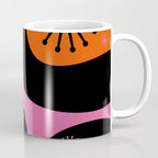 Mid Century Modern Atomic Groove Funky Retro 50s 60s Abstract Hot Pink Orange Black Coffee Mug Gallery Image 1