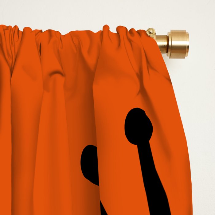 Mid Century Modern Atomic Groove Funky Retro 50s 60s Abstract Hot Pink Orange Black Window Curtain Gallery Image 2