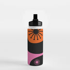 Mid Century Modern Atomic Groove Funky Retro 50s 60s Abstract Hot Pink Orange Black Water Bottle Gallery Image 2