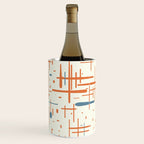 Mid-Century Modern Kinetikos Pattern Orange Teal Cream Wine Chiller Gallery Image 2