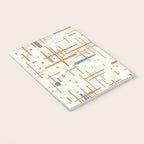 Mid-Century Modern Kinetikos Pattern Orange Teal Cream Notebook Gallery Image 3