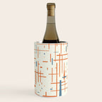 Mid-Century Modern Kinetikos Pattern Orange Teal Cream Wine Chiller Gallery Image 3