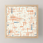 Mid-Century Modern Kinetikos Pattern Orange Teal Cream Mini Art Print Gallery Image 1