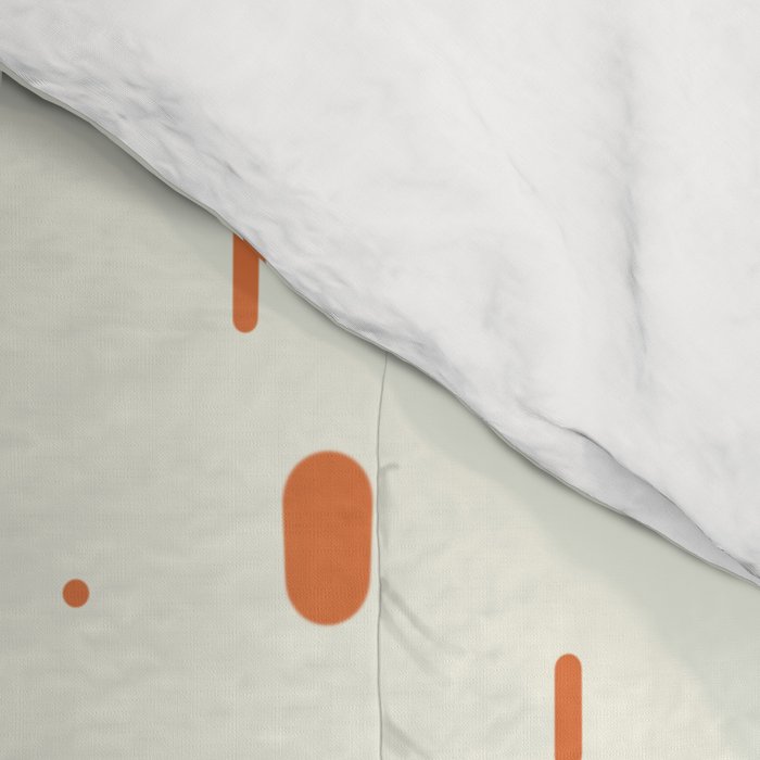 Mid-Century Modern Kinetikos Pattern Orange Teal Cream Comforter Gallery Image 4