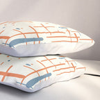 Mid-Century Modern Kinetikos Pattern Orange Teal Cream Pillow Sham Gallery Image 3