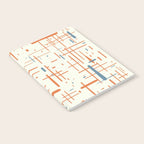Mid-Century Modern Kinetikos Pattern Orange Teal Cream Notebook Gallery Image 2