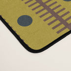 Stripes With Lines and Dots pattern olive and brown Desk Mat Gallery Image 4