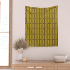 Stripes With Lines and Dots pattern olive and brown Wall Tapestry Gallery Image 2