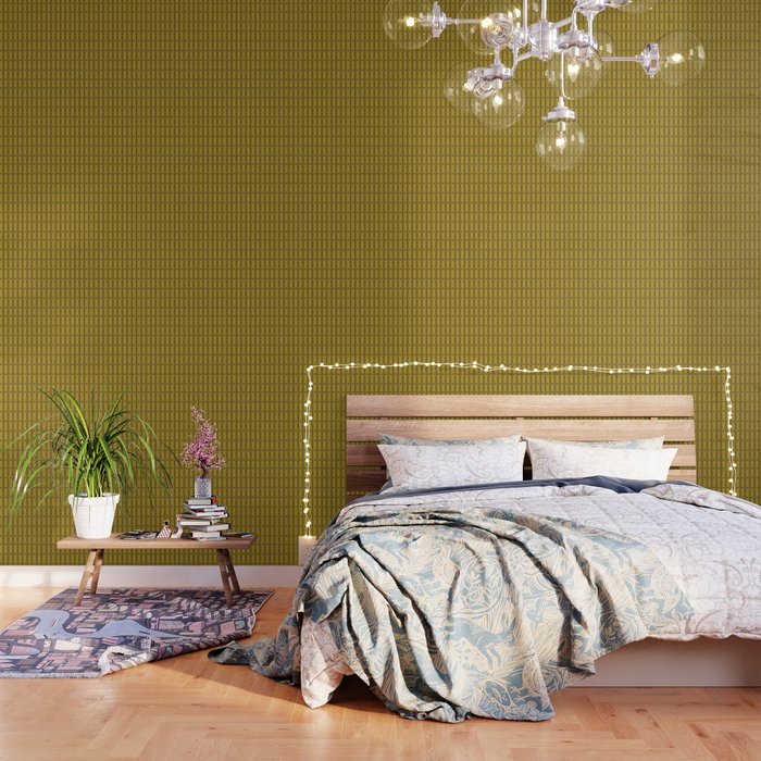 Stripes With Lines and Dots pattern olive and brown Wallpaper Gallery Image 3