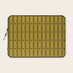 Stripes With Lines and Dots pattern olive and brown Laptop Sleeve Gallery Image 1