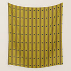 Stripes With Lines and Dots pattern olive and brown Wall Tapestry Gallery Image 4