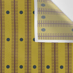 Stripes With Lines and Dots pattern olive and brown Wall Tapestry Gallery Image 3