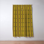 Stripes With Lines and Dots pattern olive and brown Window Curtain Gallery Image 3
