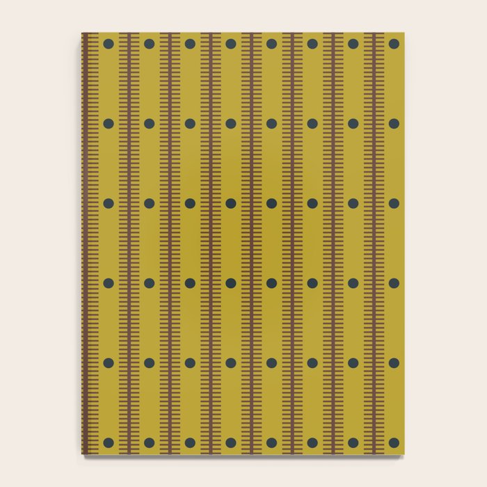 Stripes With Lines and Dots pattern olive and brown Notebook Gallery Image 4
